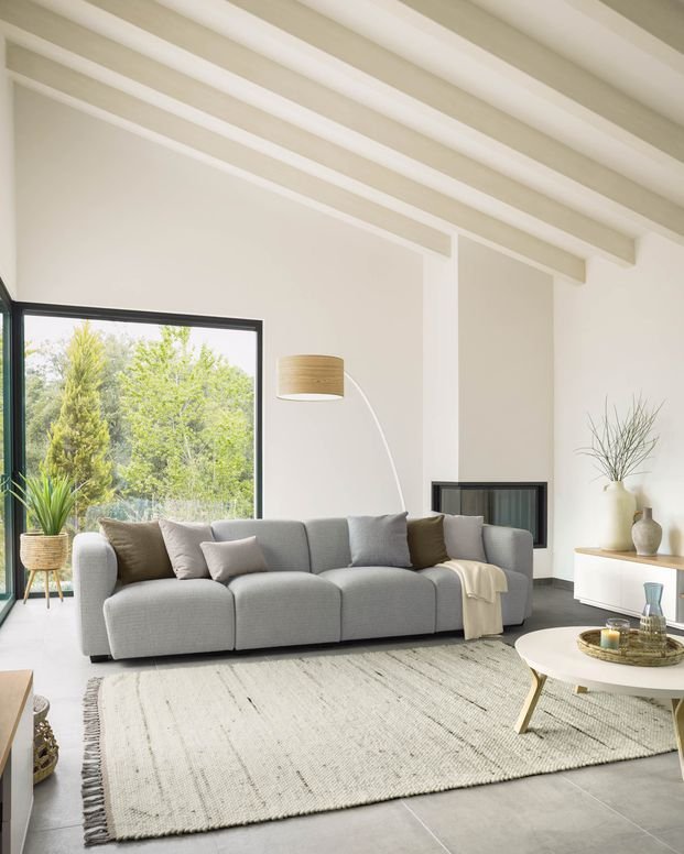 Stylish Sofa C-150 made with Mehegoni Wood, Gorgon Ply Wood, Rubber Foam and Artificial Leather.